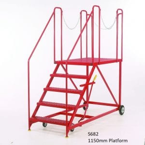 Easy Rise Red Painted Truck dock steps