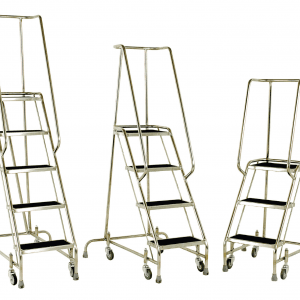 Stainless Three, Four and Five Step Ladders