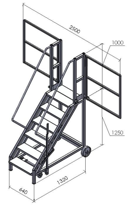 hercules_6_step_ladder_winged_gate Hercules Lorry access Steps with Batwings