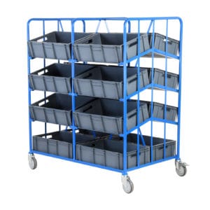 Angled Mobile Tray Racks
